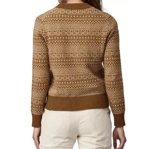 Patagonia Women's L Large Recycled Wool-Blend Crewneck Sweater Brown NWT Cozy - Picture 8 of 9